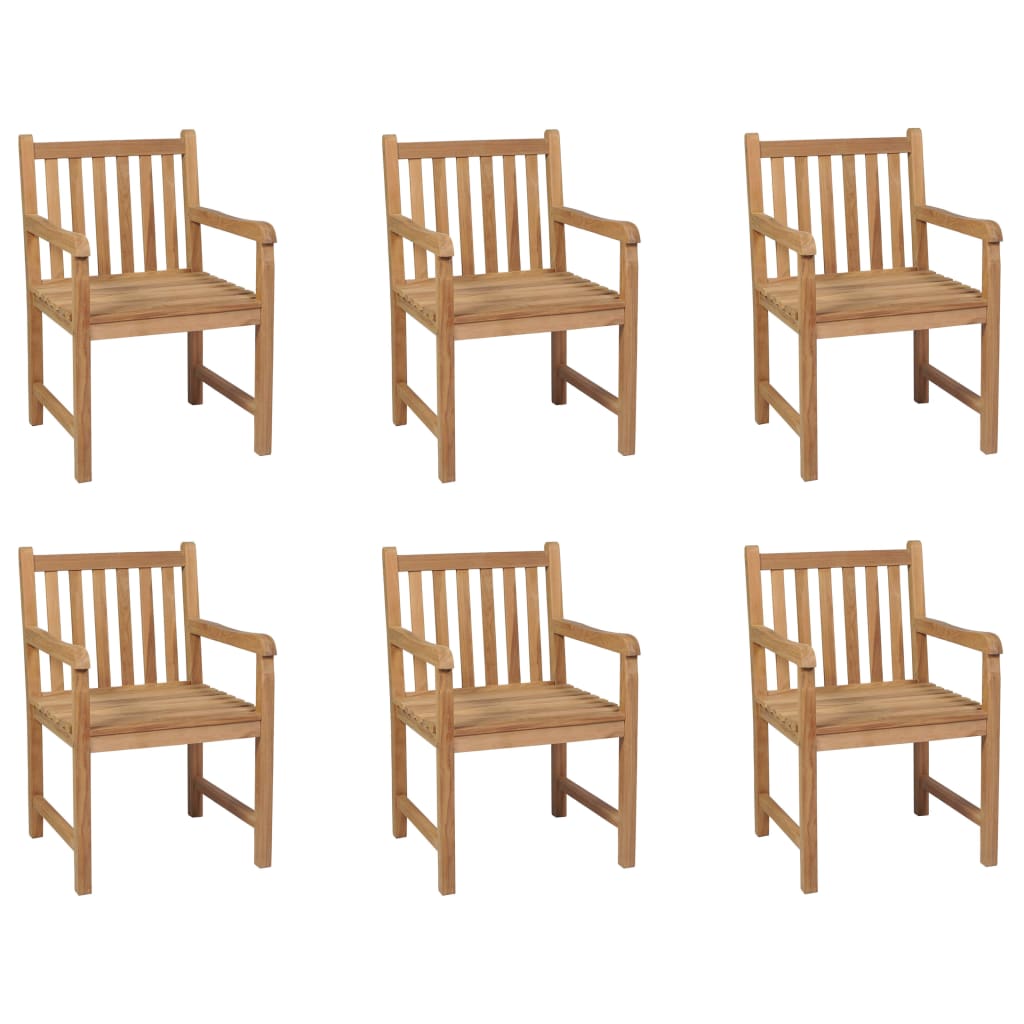 Cadeiras de exterior 6 pcs madeira de teca maciça