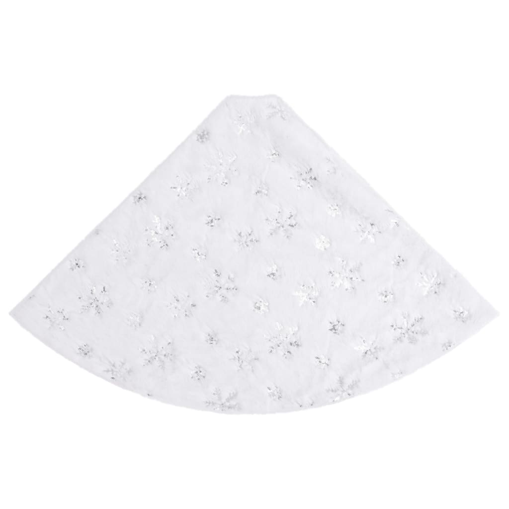 Saia de árvore de natal de luxo branca 150 cm pele sintética