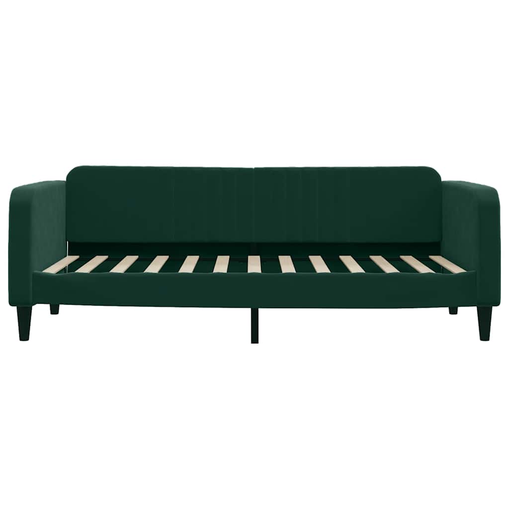 Sofá-cama com colchão 100x200 cm veludo verde-escuro