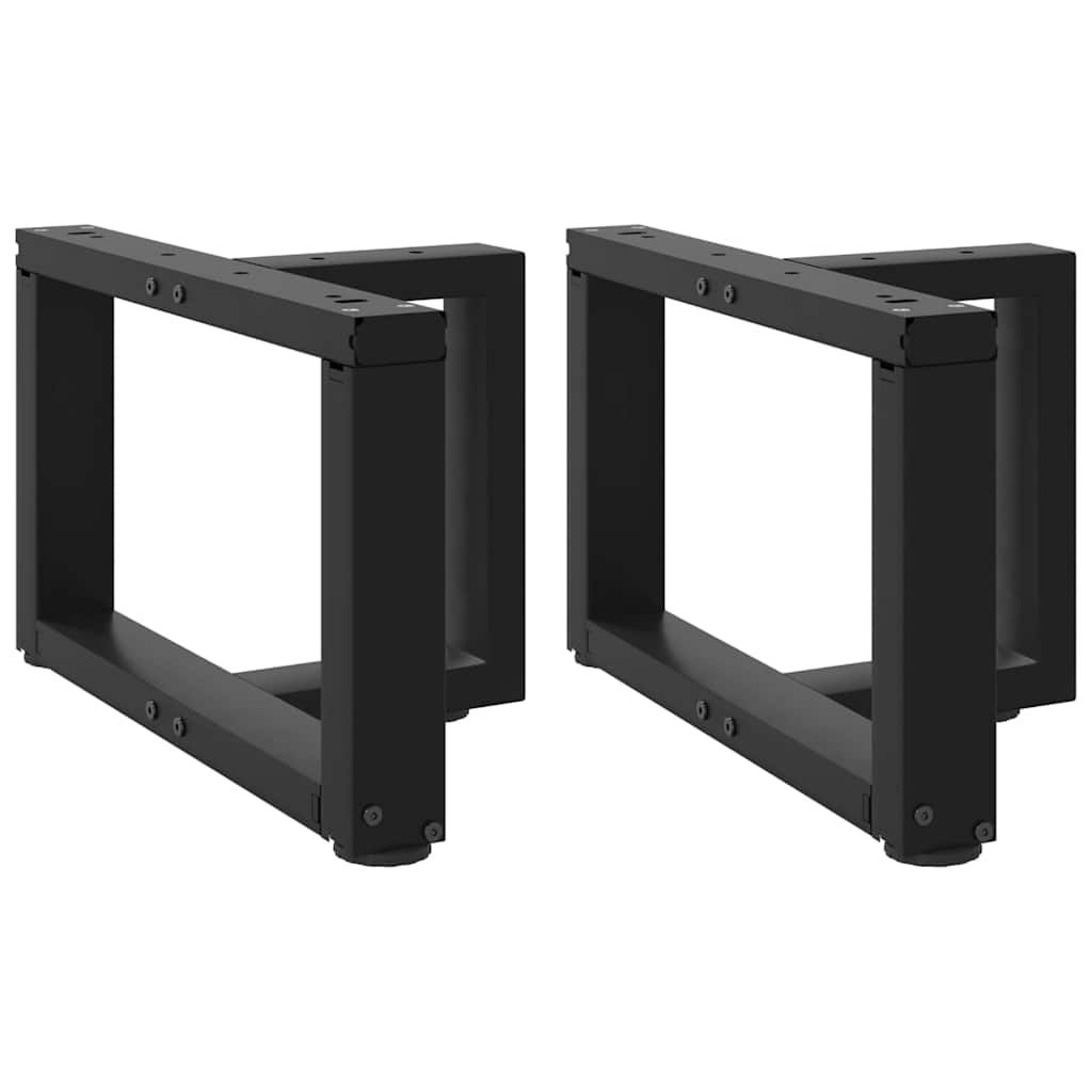 Pés para mesa de centro em forma de t, 2 peças, preto, 50x25x(30-31) cm, aço