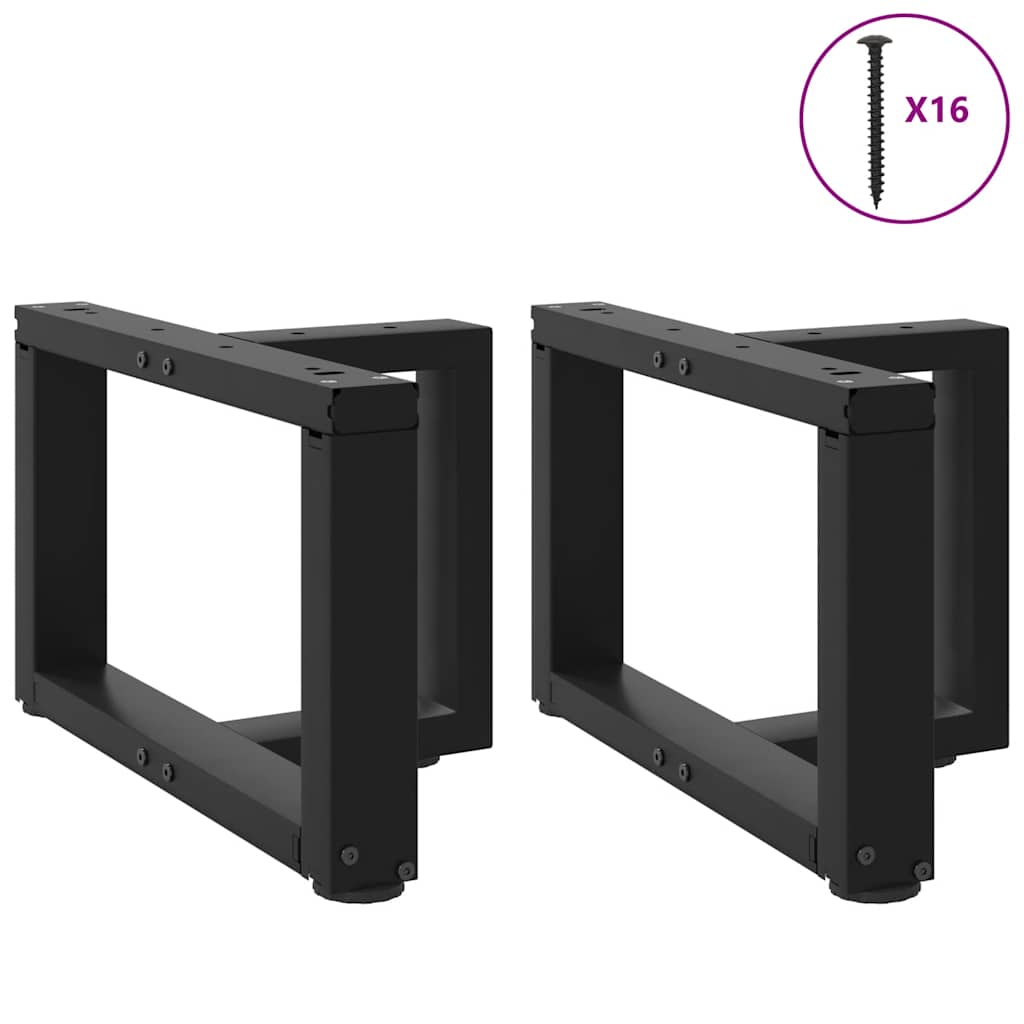 Pés para mesa de centro em forma de t, 2 peças, preto, 50x25x(30-31) cm, aço