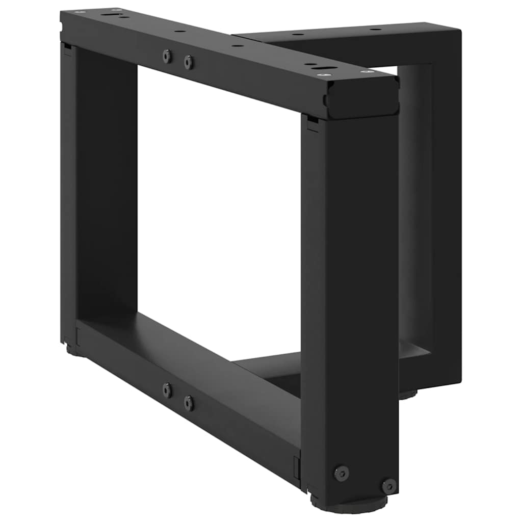 Pés para mesa de centro em forma de t, 2 peças, preto, 50x25x(30-31) cm, aço