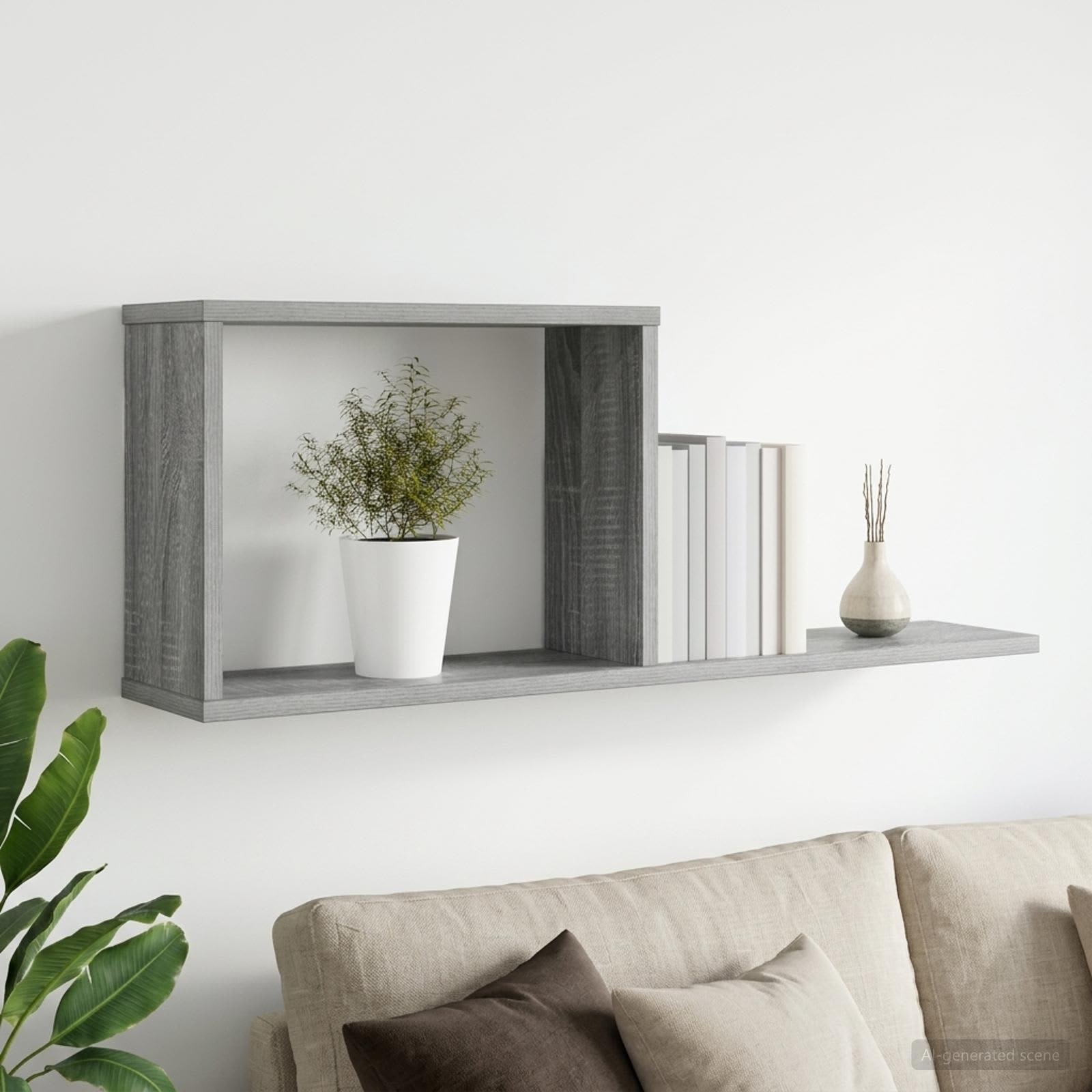 Prateleiras flutuantes sonoma cinzento 80 x 15 x 30 cm