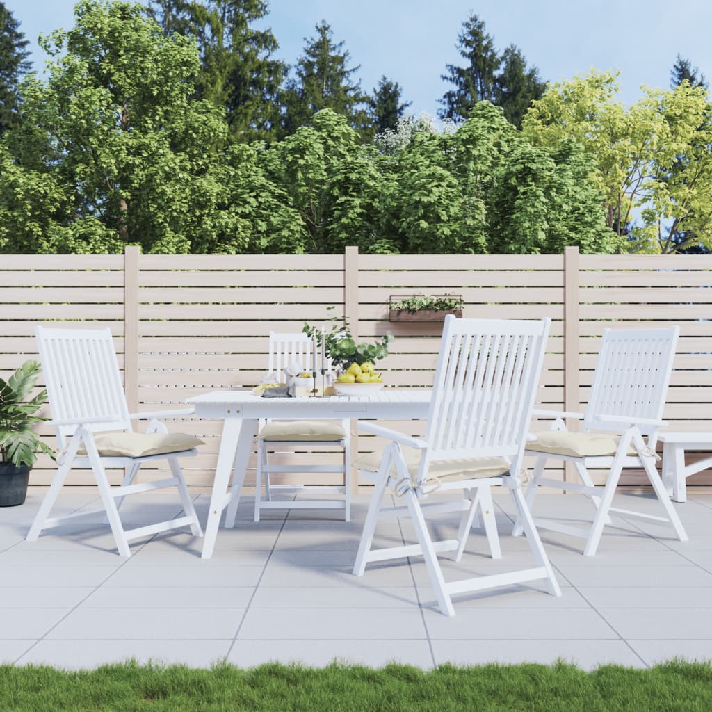 Almofadões de cadeira 4 pcs 50x50x7cm tecido oxford branco nata