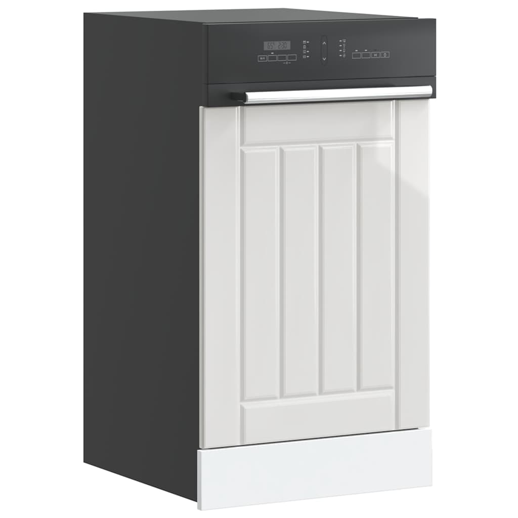 Painel máquina lavar louça derivados madeira branco brilhante