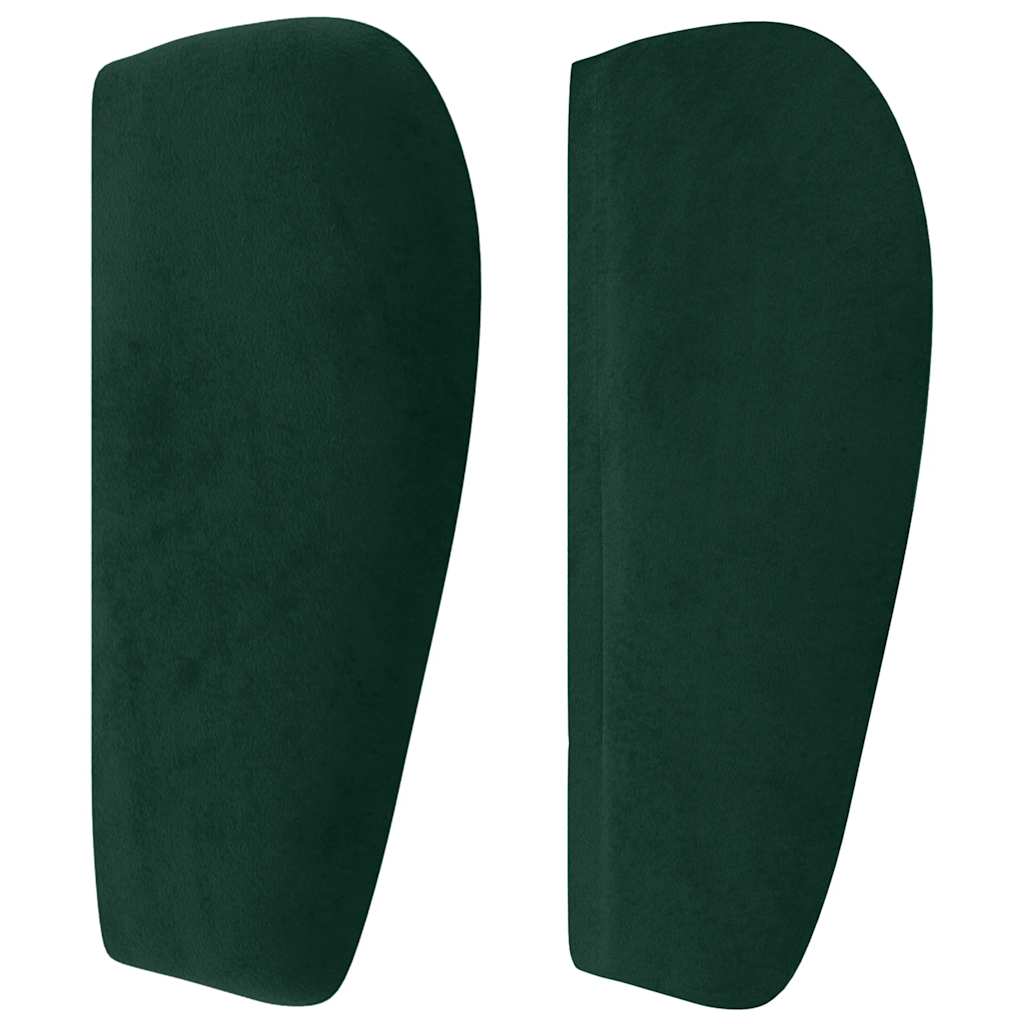 Cabeceira de cama c/ abas veludo 93x23x78/88 cm verde-escuro