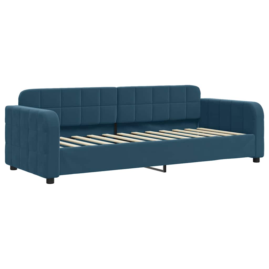 Sofá-cama com colchão 80x200 cm veludo azul