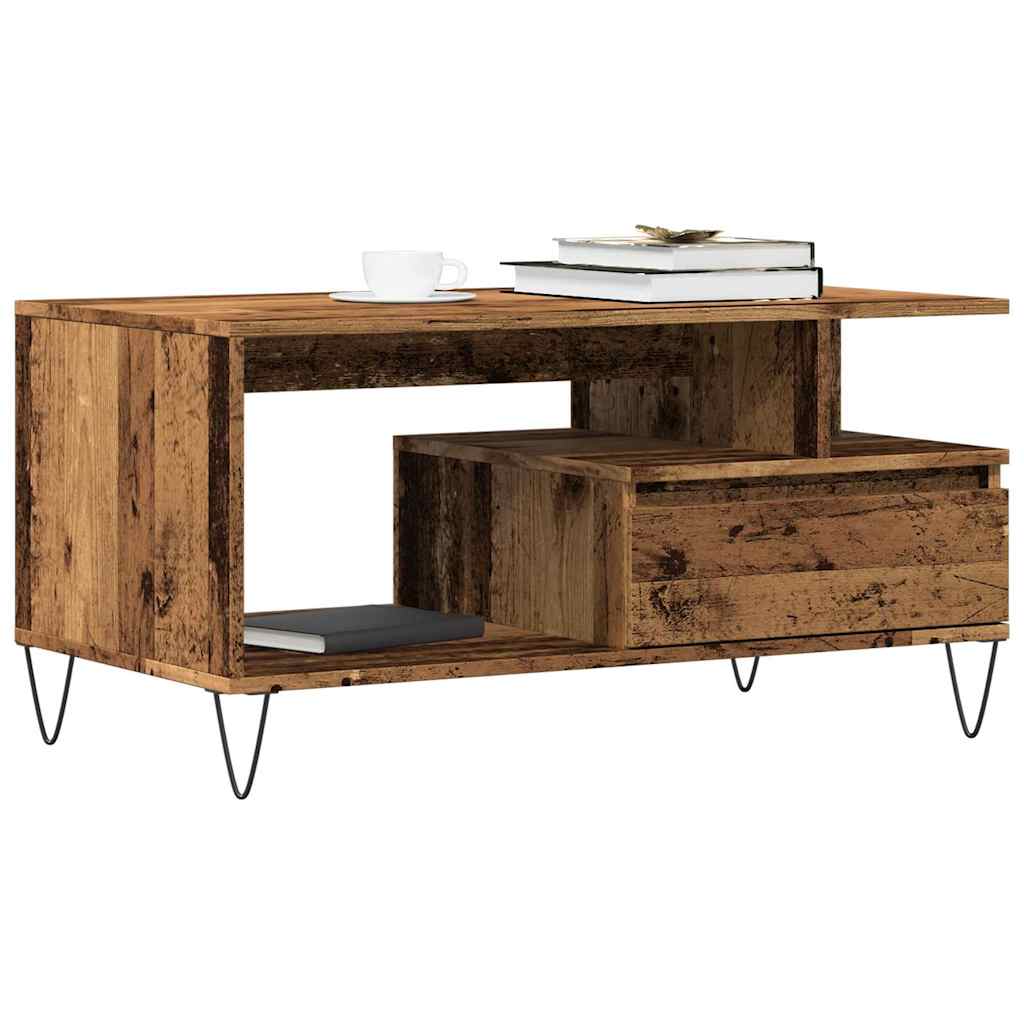 Mesa de centro 90x49x45 cm derivados de madeira madeira velha