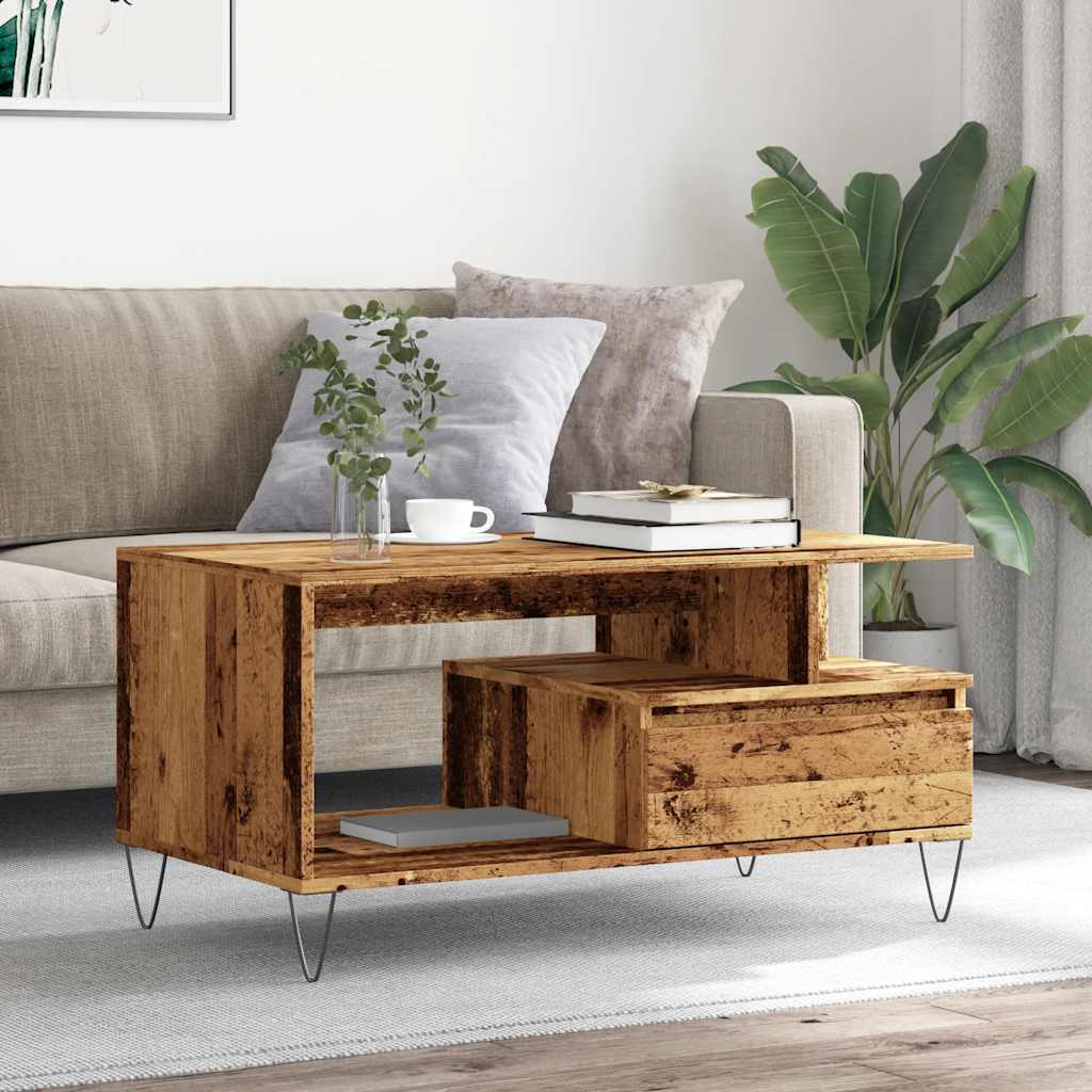 Mesa de centro 90x49x45 cm derivados de madeira madeira velha