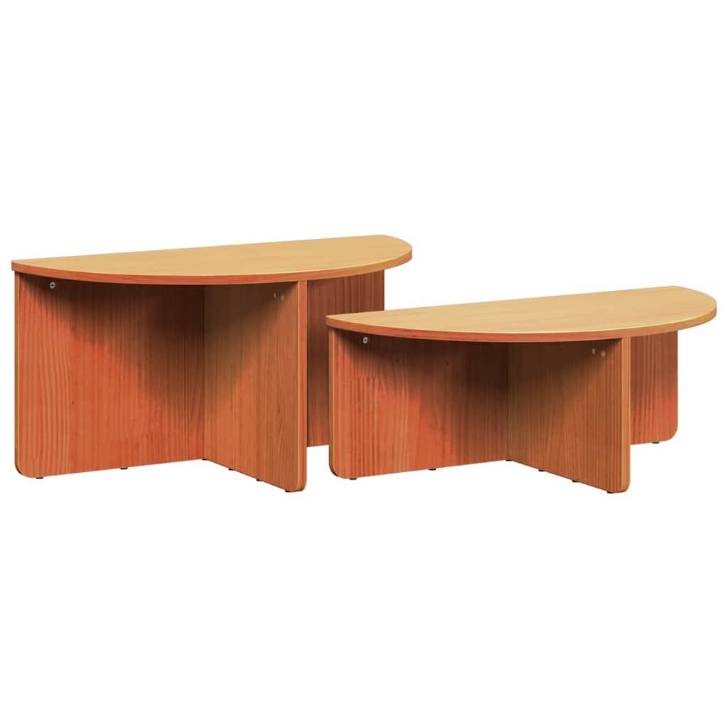 Mesa de centro 2 unid. marrom cera 79 x 39,5 x 40 cm