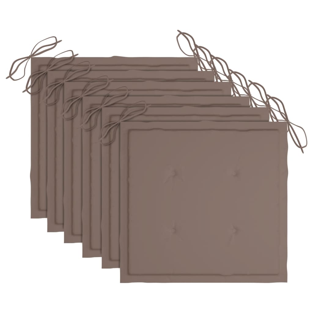 Cadeiras de jantar p/ jardim 6 pcs c/ almofadões acácia maciça