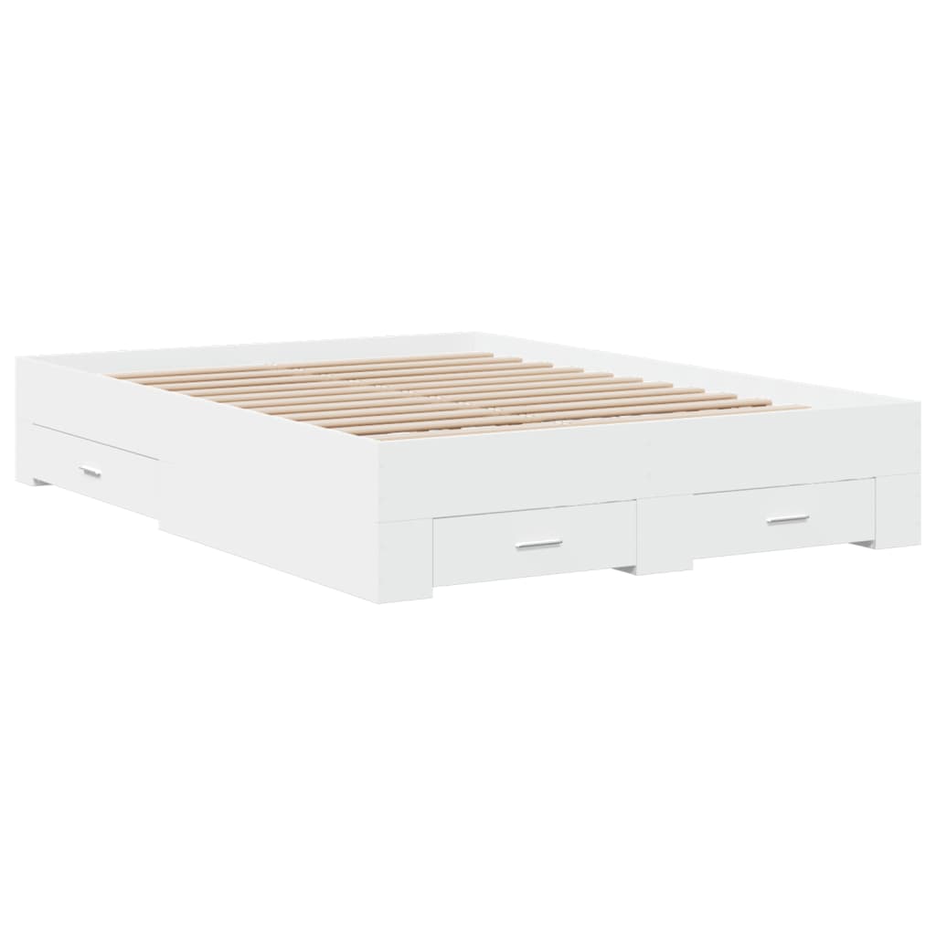 Estrutura de cama c/ gavetas 120x200cm derivados madeira branco