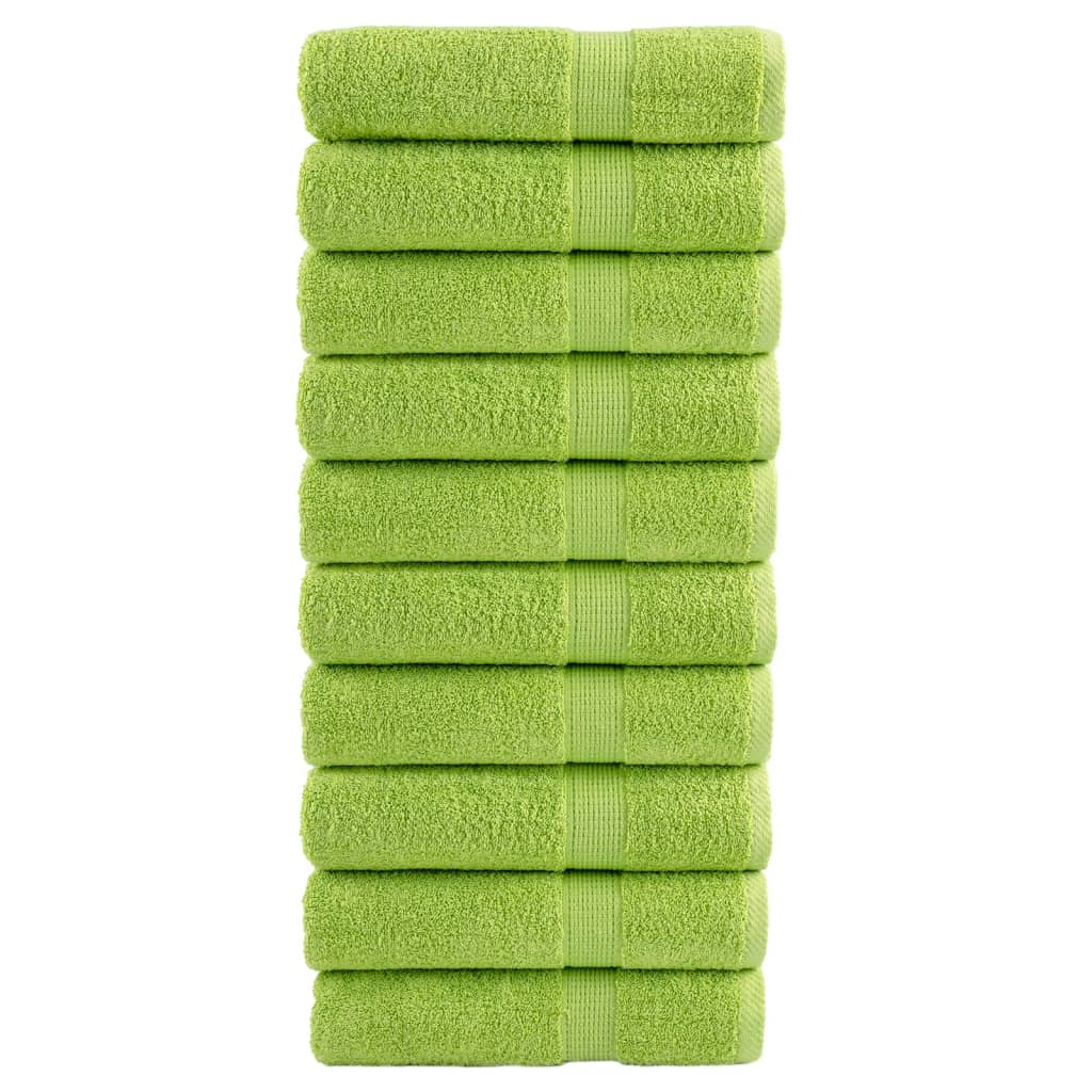 Toalhas banho premium solund 10pcs 70x140cm 600 gsm verde maça