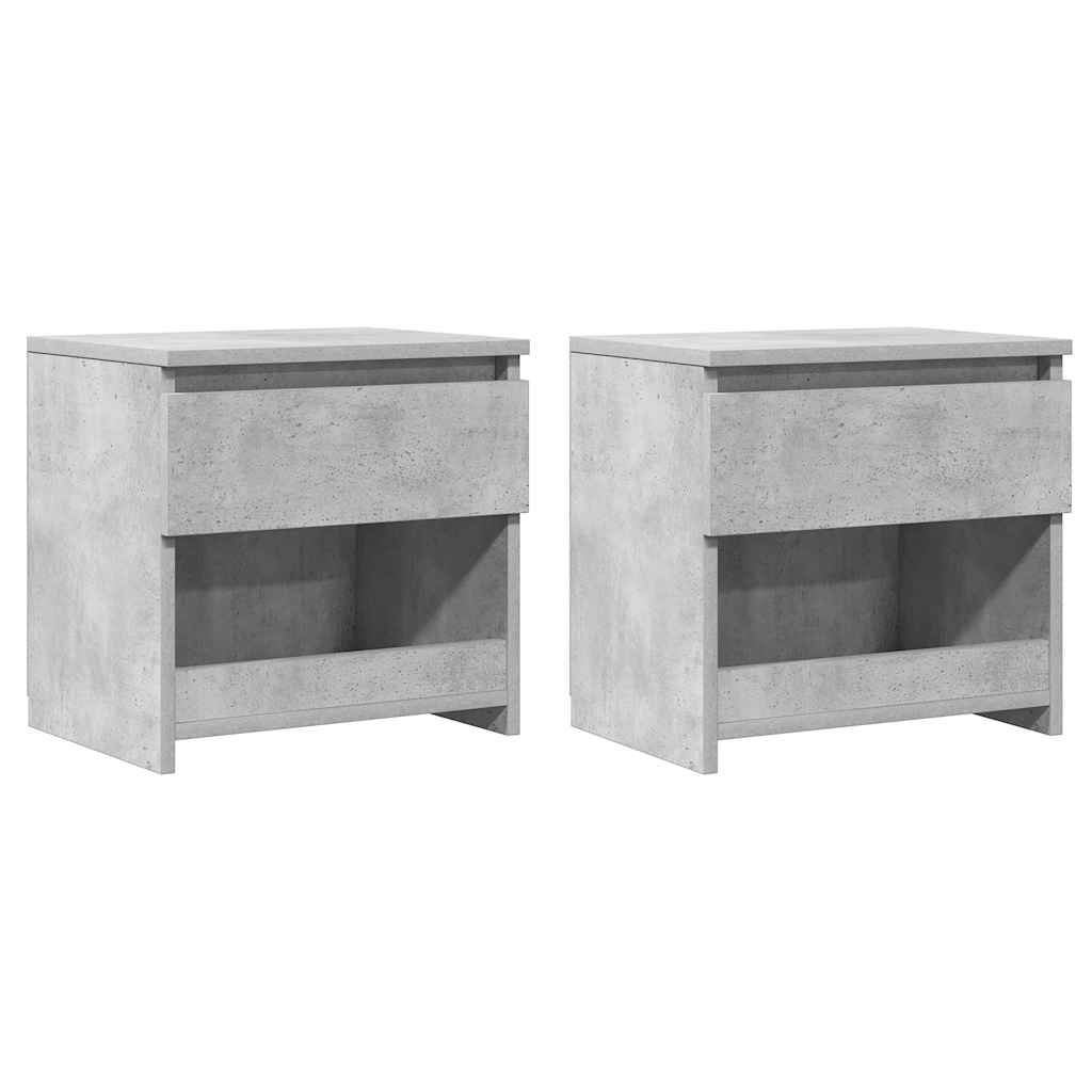 Mesas de cabeceira 2 pcs 40x30x39 cm contrapl. cinzento cimento