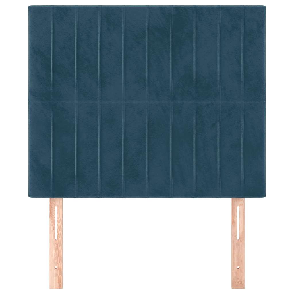 Cabeceira azul escuro 100x5x118/128 cm veludo