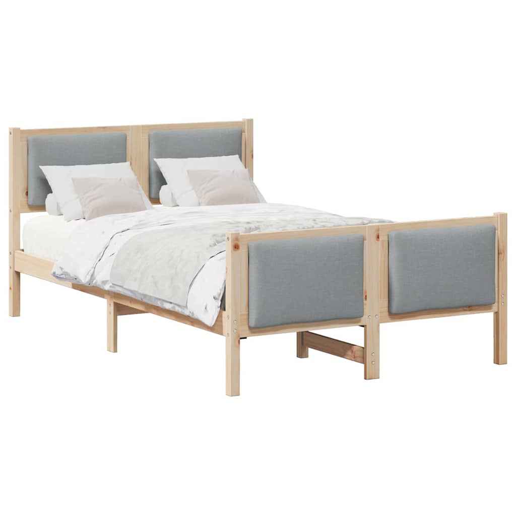 Estrutura da cama cinzento-claro 120 x 200 cm tecido