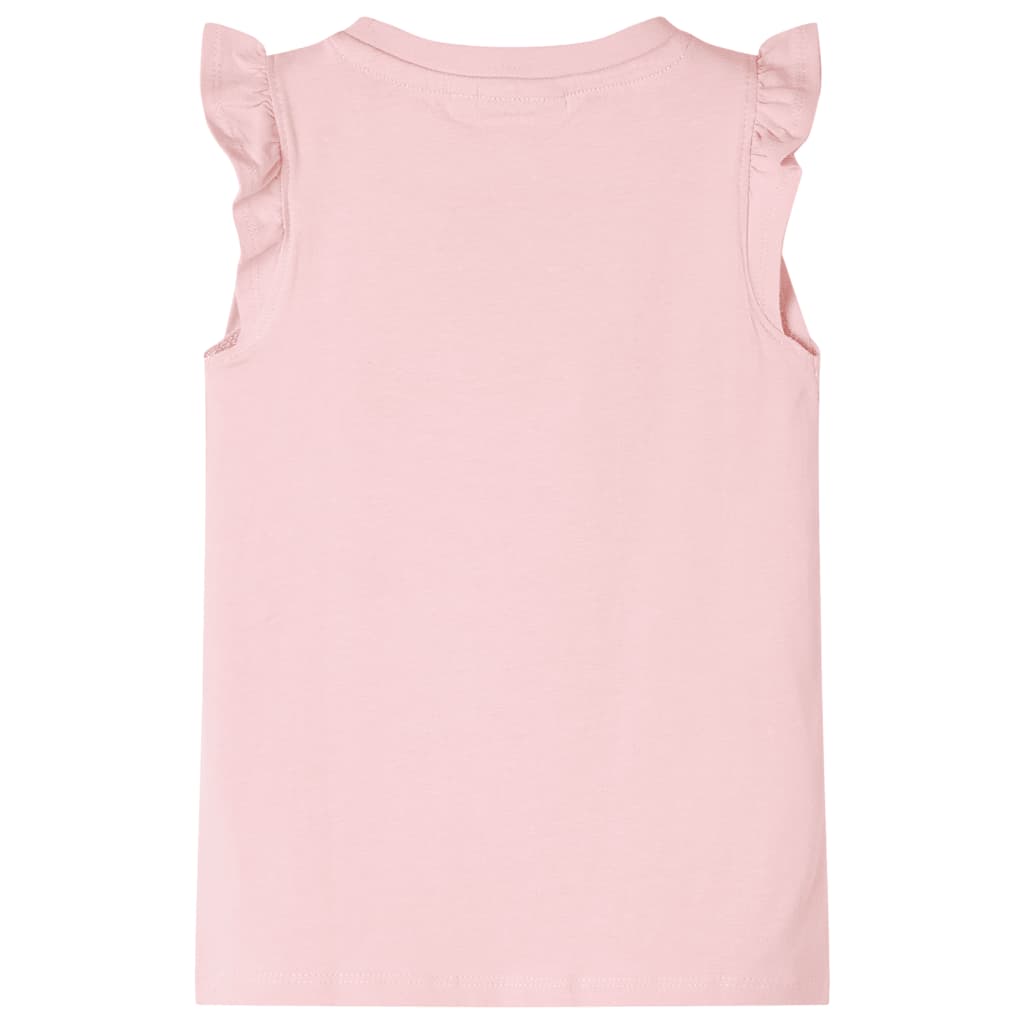 T-shirt para criança manga com folhos rosa-claro 104