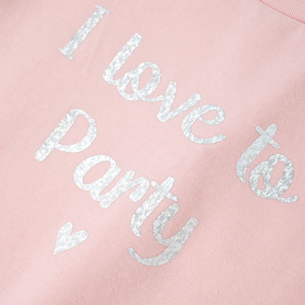 T-shirt para criança manga com folhos rosa-claro 104