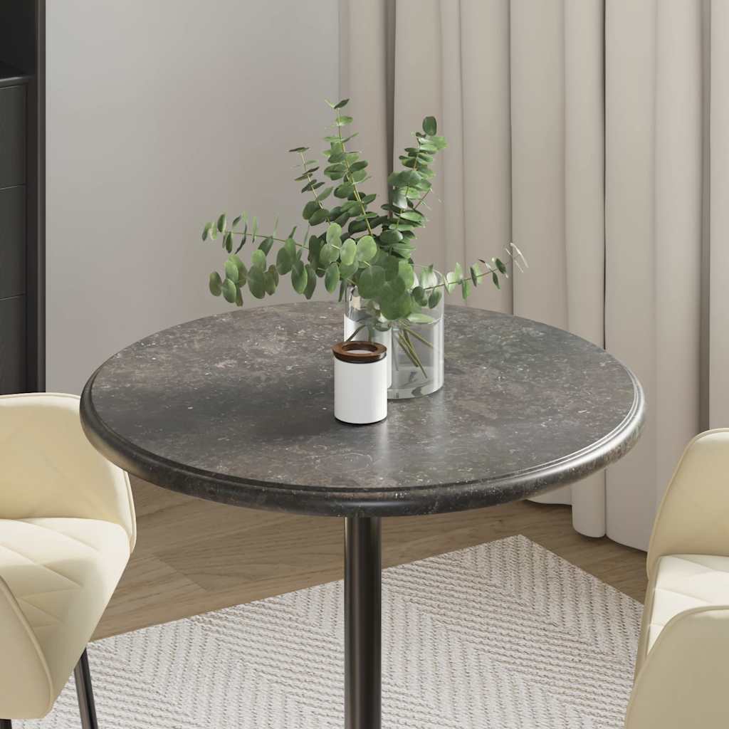 Tampo de mesa ø60x2,5 cm mármore preto