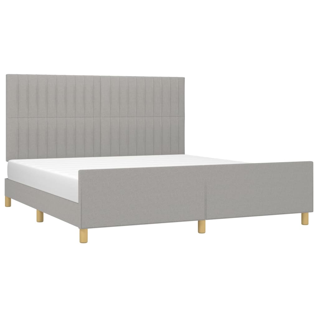Estrutura de cama sem colchão 160x200 cm tecido cinzento-claro