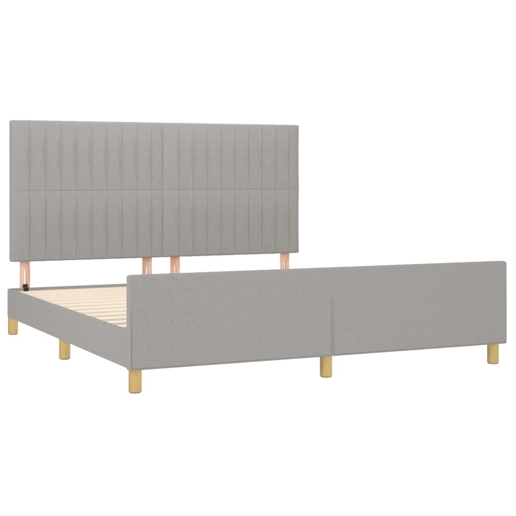 Estrutura de cama sem colchão 160x200 cm tecido cinzento-claro