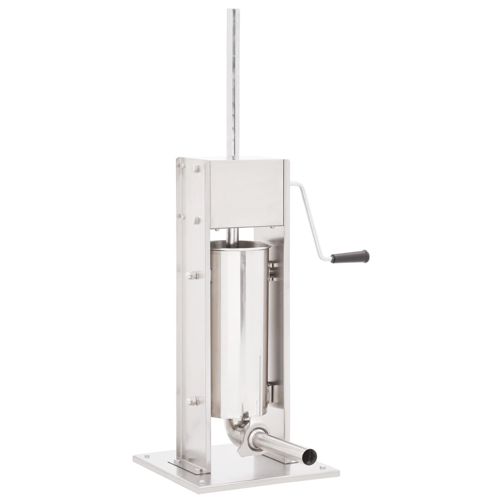 Máquina de enchidos manual 5 l aço inoxidável prateado