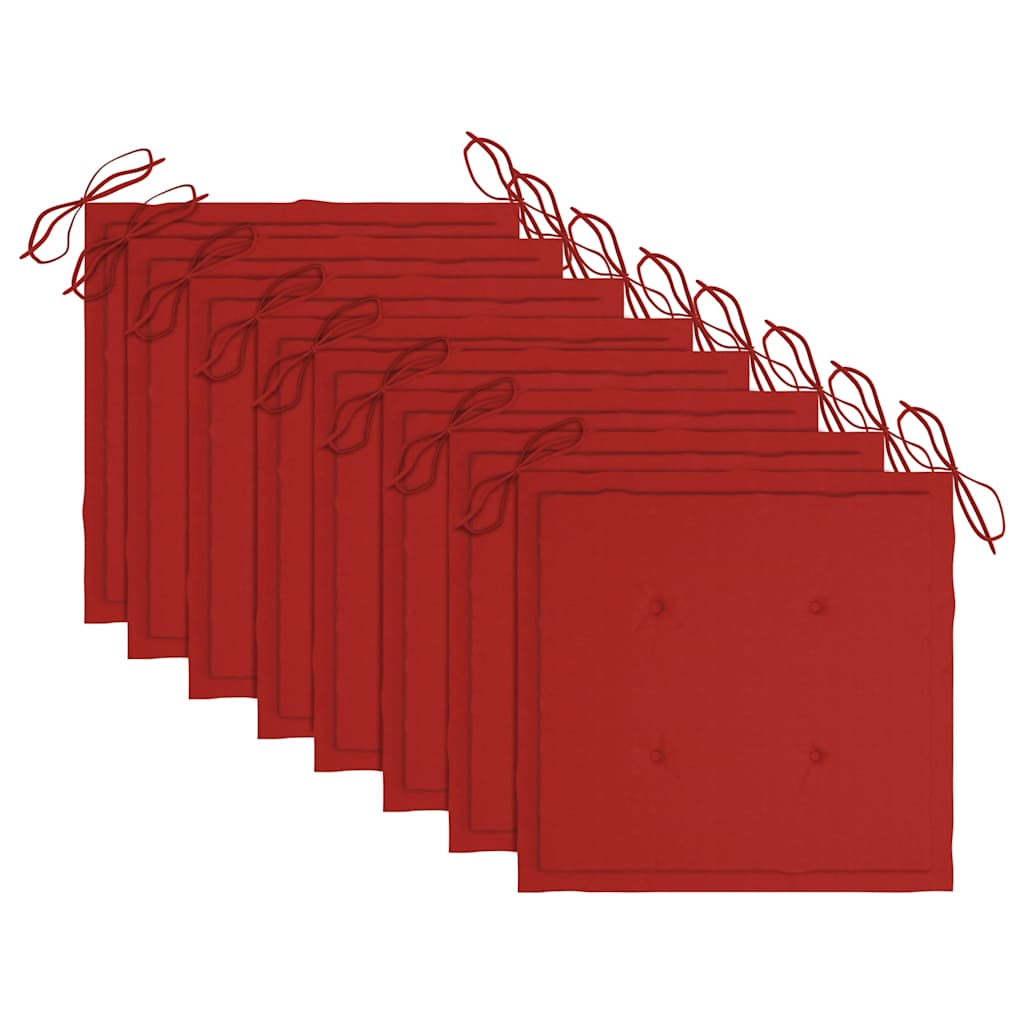 Cadeiras de jantar p/ jardim 8 pcs c/ almofadões acácia maciça