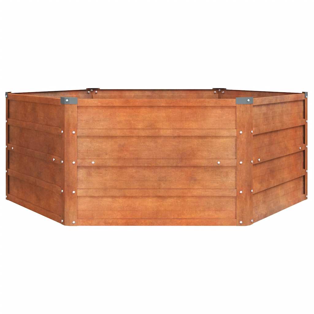 Canteiro de jardim 129x129x45 cm aço corten cor enferrujado