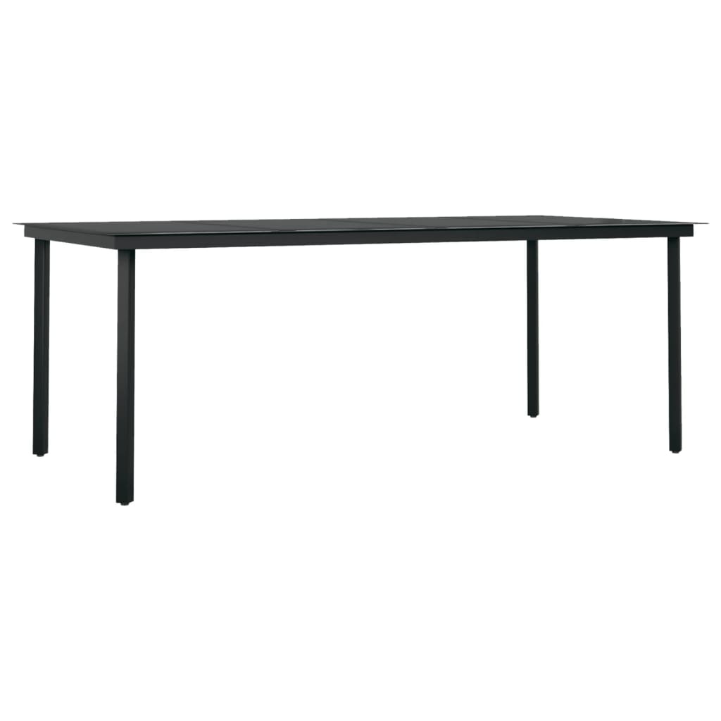 9 Pcs conjunto de jantar para jardim preto