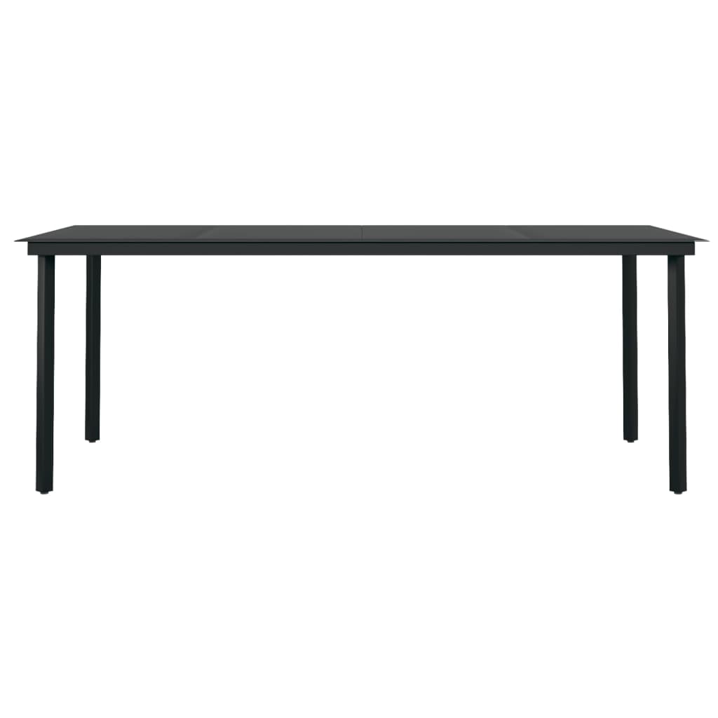 9 Pcs conjunto de jantar para jardim preto