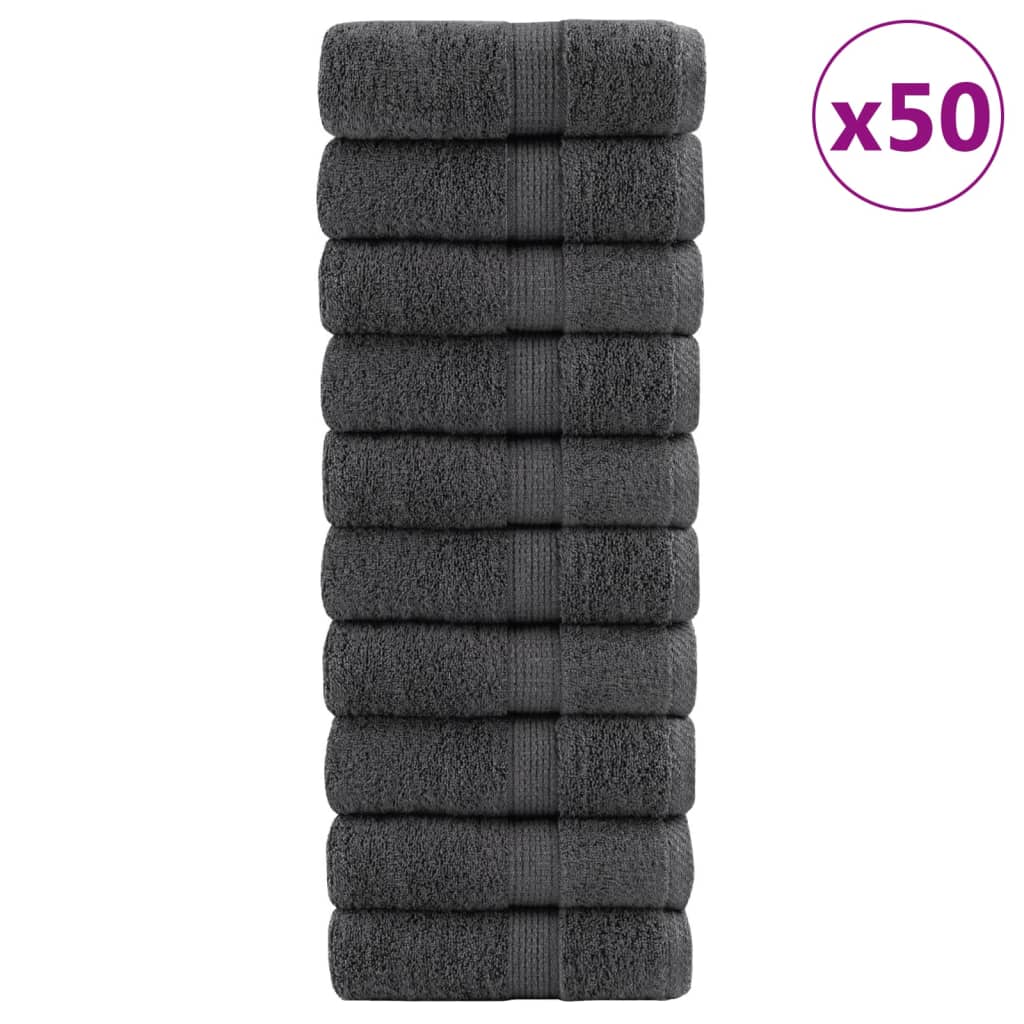 Toalhas rosto premium solund 50 pcs 15x21 cm 600g/m2 antracite