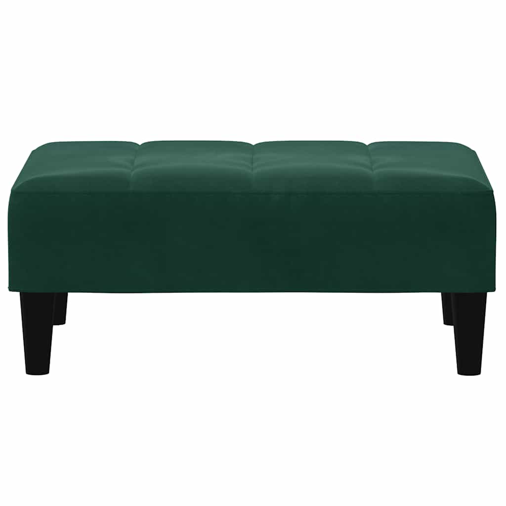 Apoio de pés 77x55x31 cm veludo verde-escuro