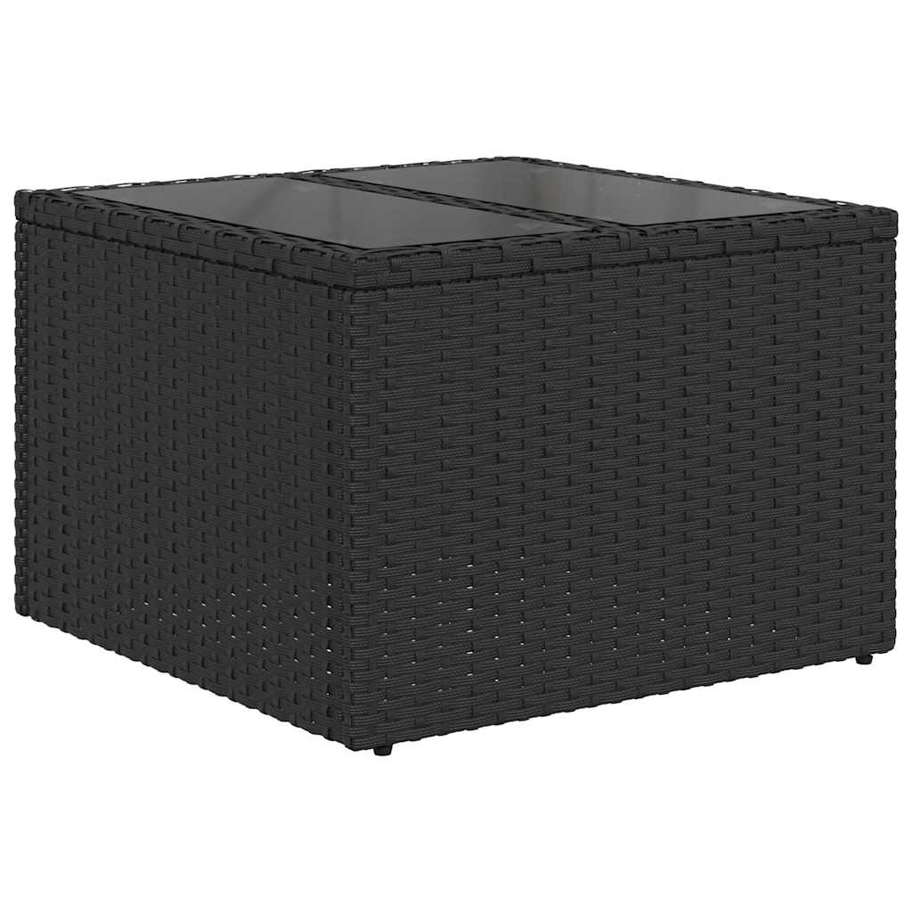 Conjunto de sofá de jardim com 11 peças e almofadas em rattan sintético preto