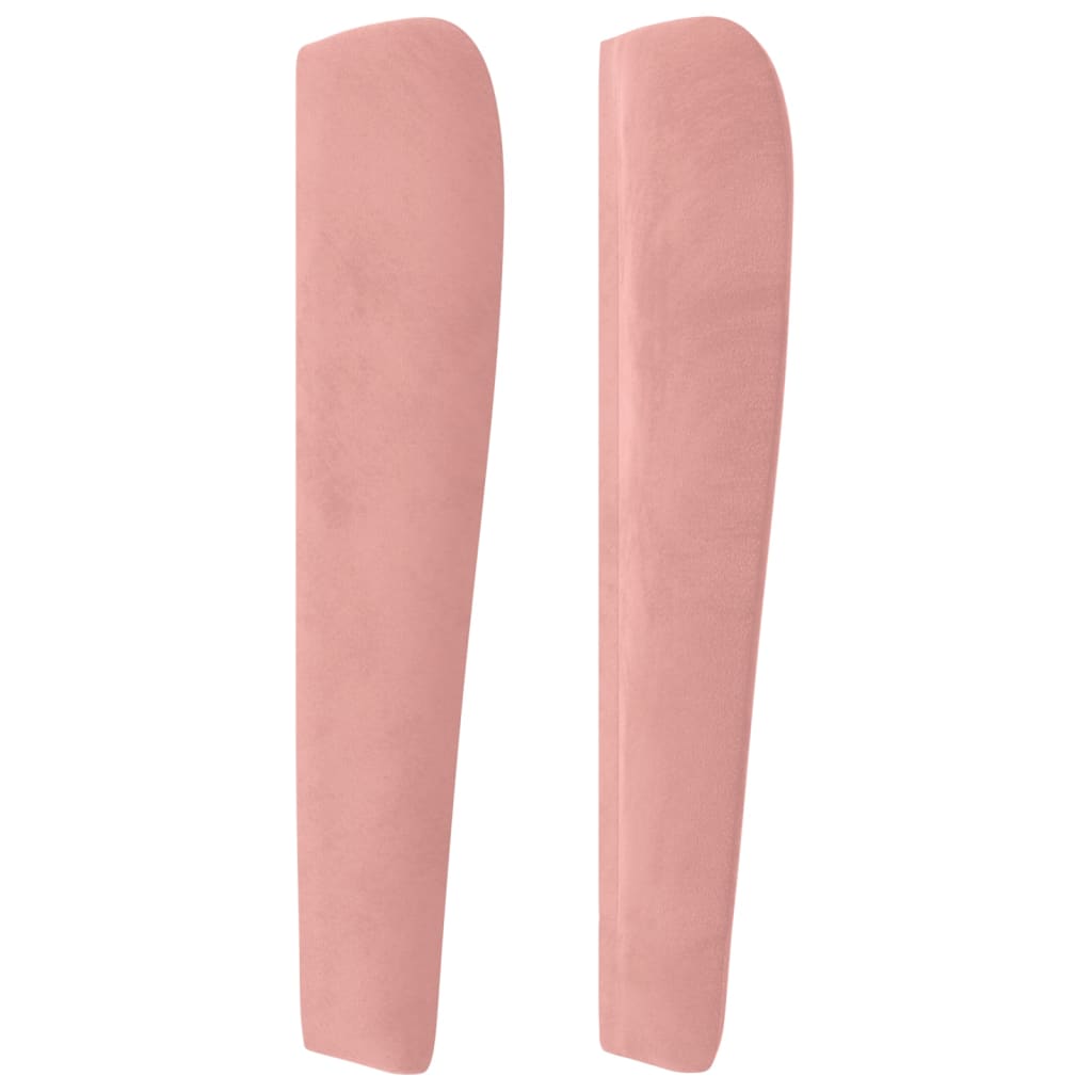 Cabeceira de cama c/ abas veludo 83x23x118/128 cm rosa