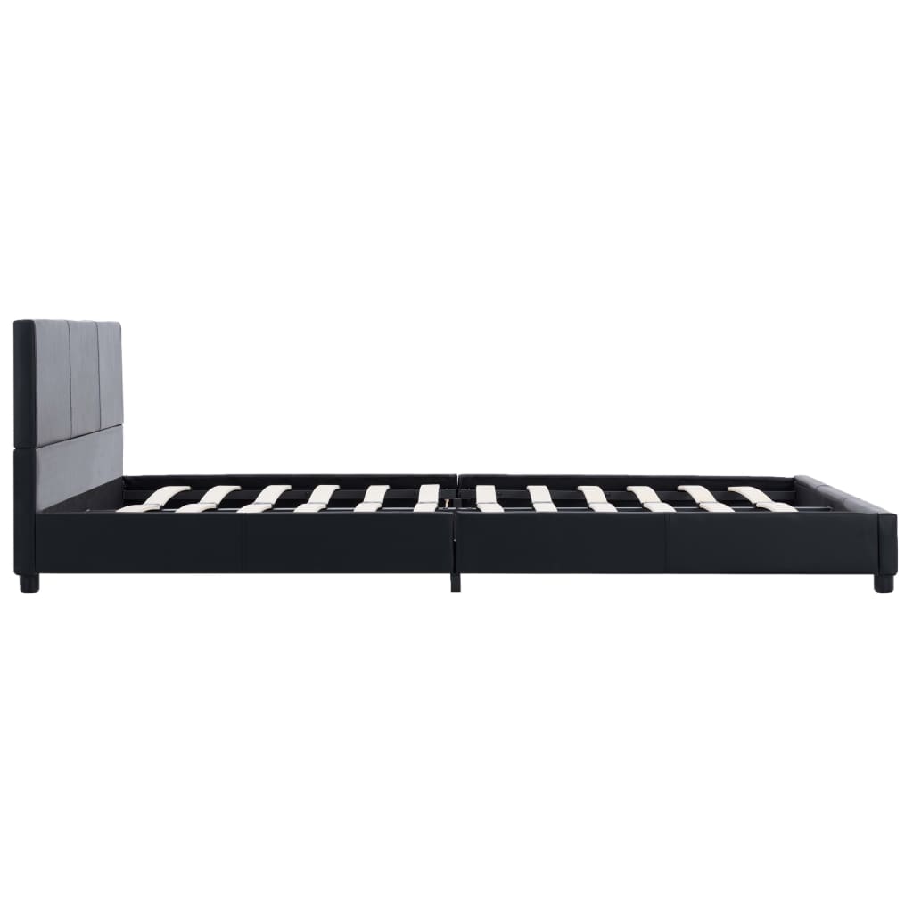 Estrutura de cama 140x200 cm couro artificial preto