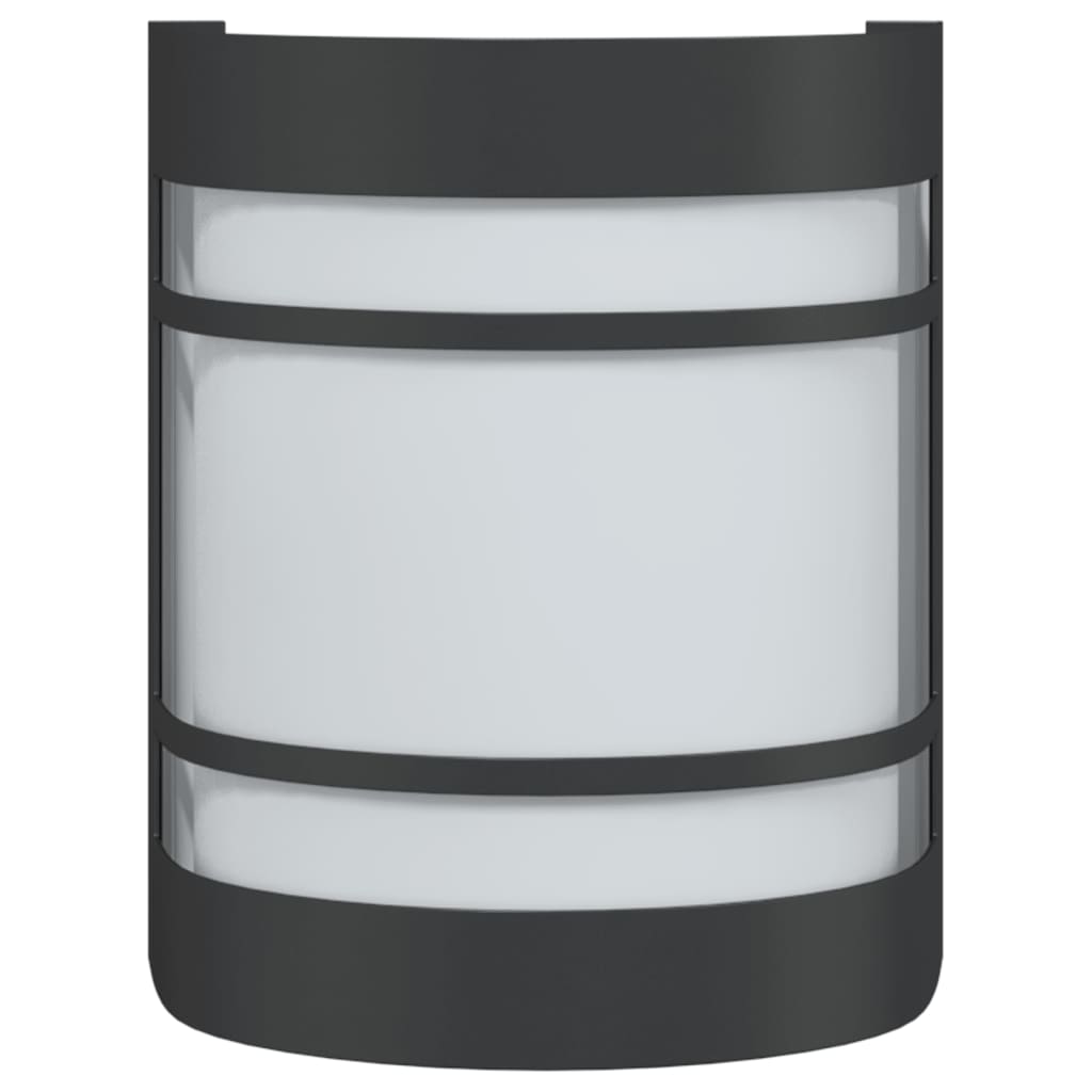 Candeeiros de parede p/ exterior 2 pcs aço inoxidável preto