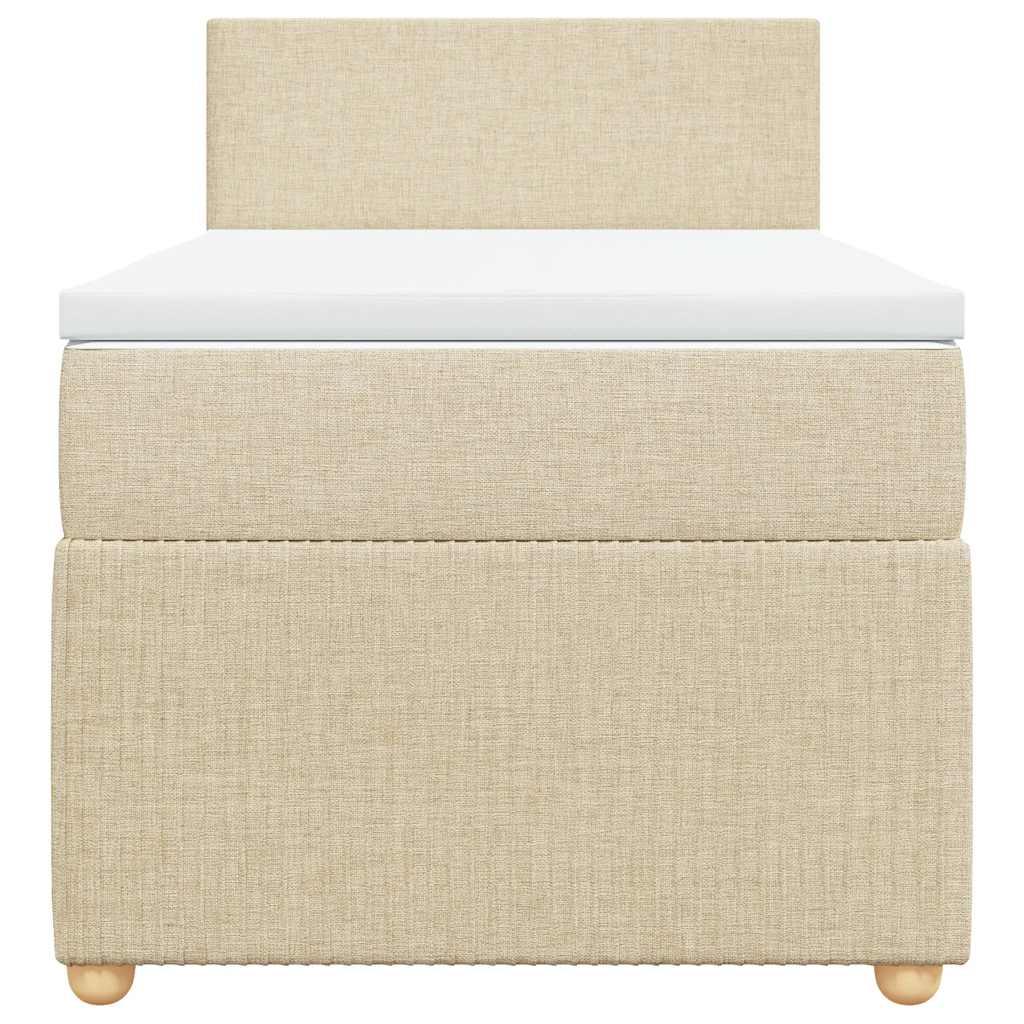 Cama com molas/colchão 90x190 cm tecido cor creme