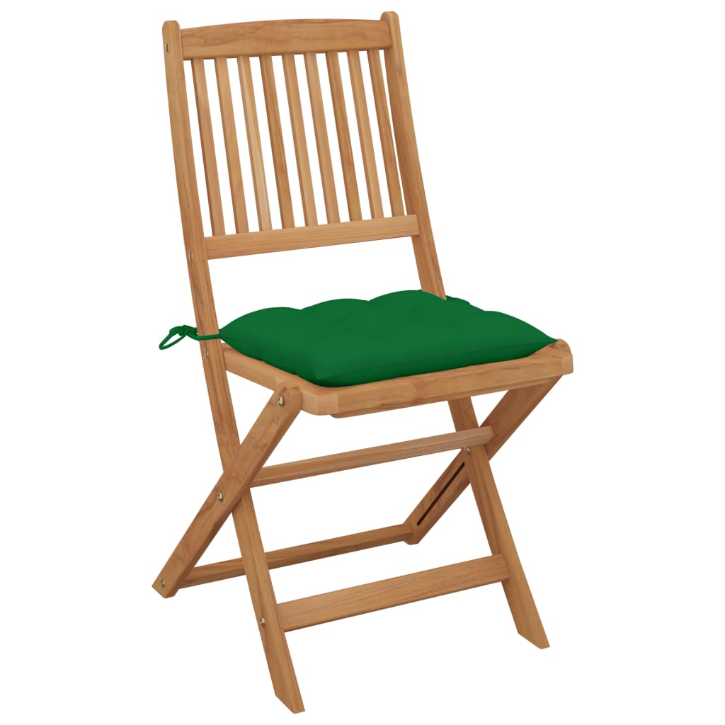 Cadeiras de jardim dobráveis c/ almofadões 6 pcs acácia maciça