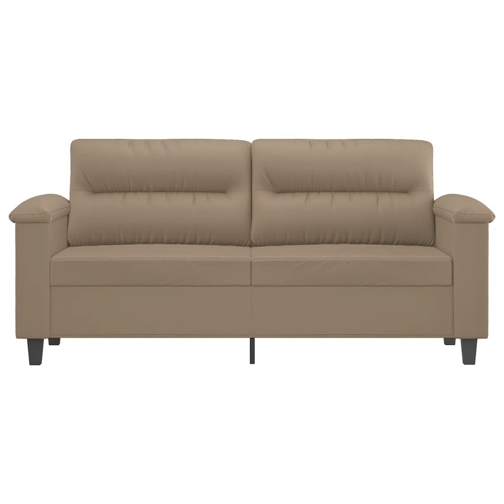 Sofá de 2 lugares 140 cm couro artificial cor cappuccino