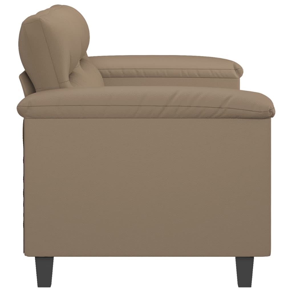 Sofá de 2 lugares 140 cm couro artificial cor cappuccino