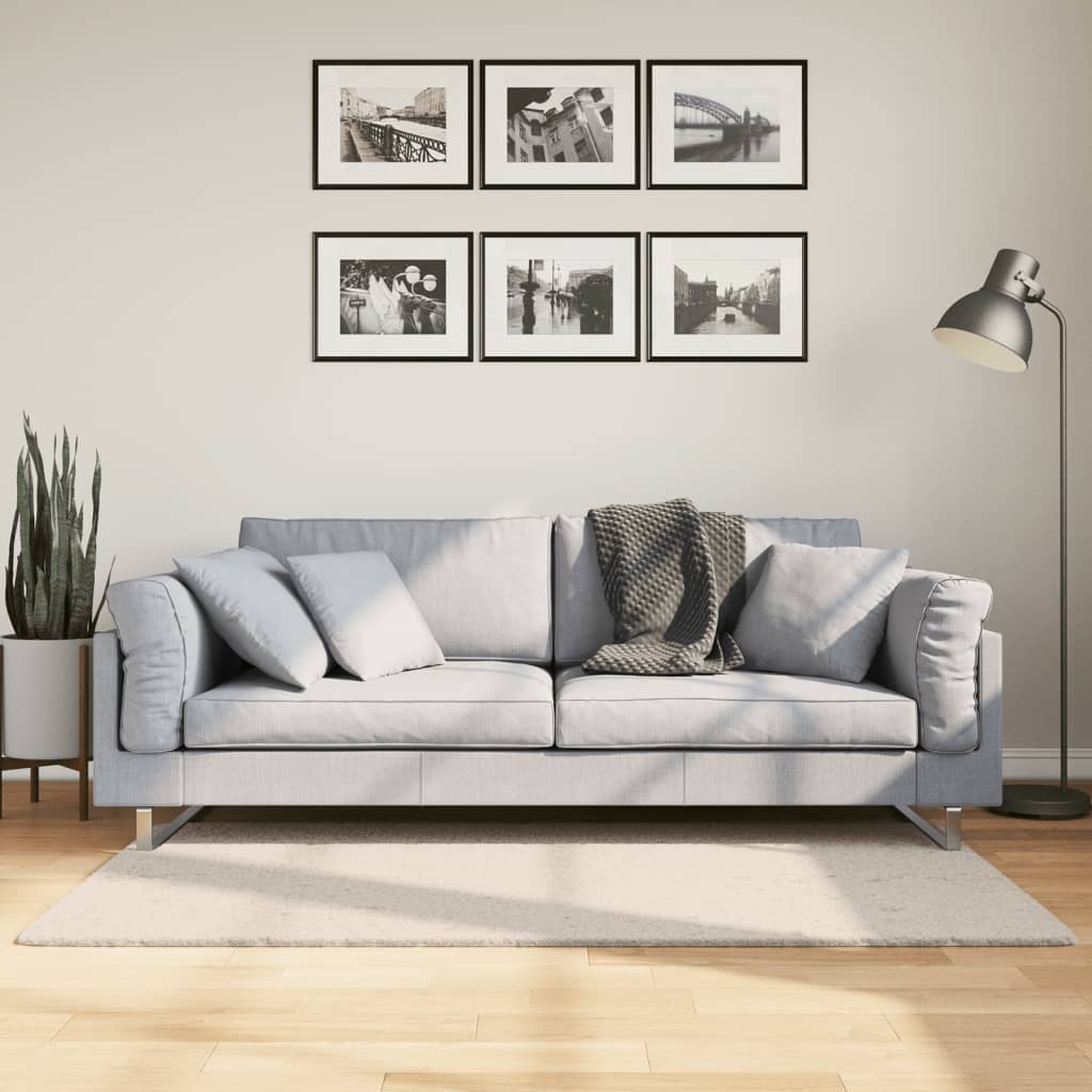 Tapete pelo curto macio e lavável huarte 80x150 cm bege