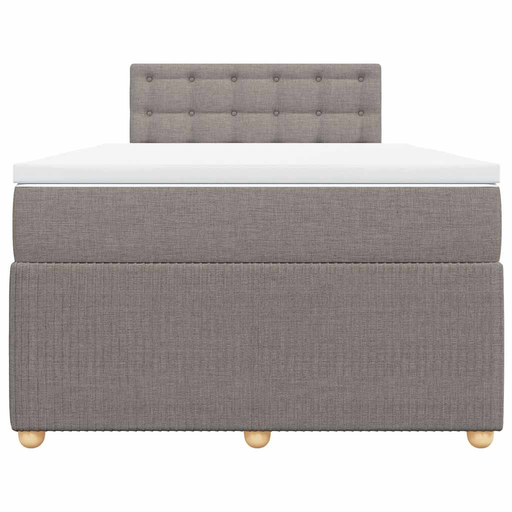 Cama boxspring c/ colchão 120x190cm tecido castanho-acinzentado