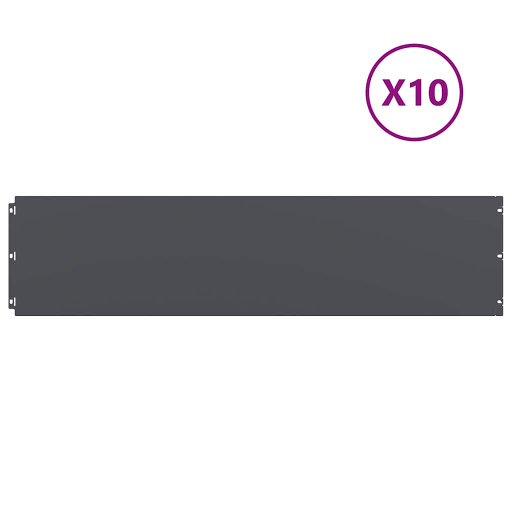 Orlas de relva 10 pcs antracite 25x103 cm aço laminado a frio