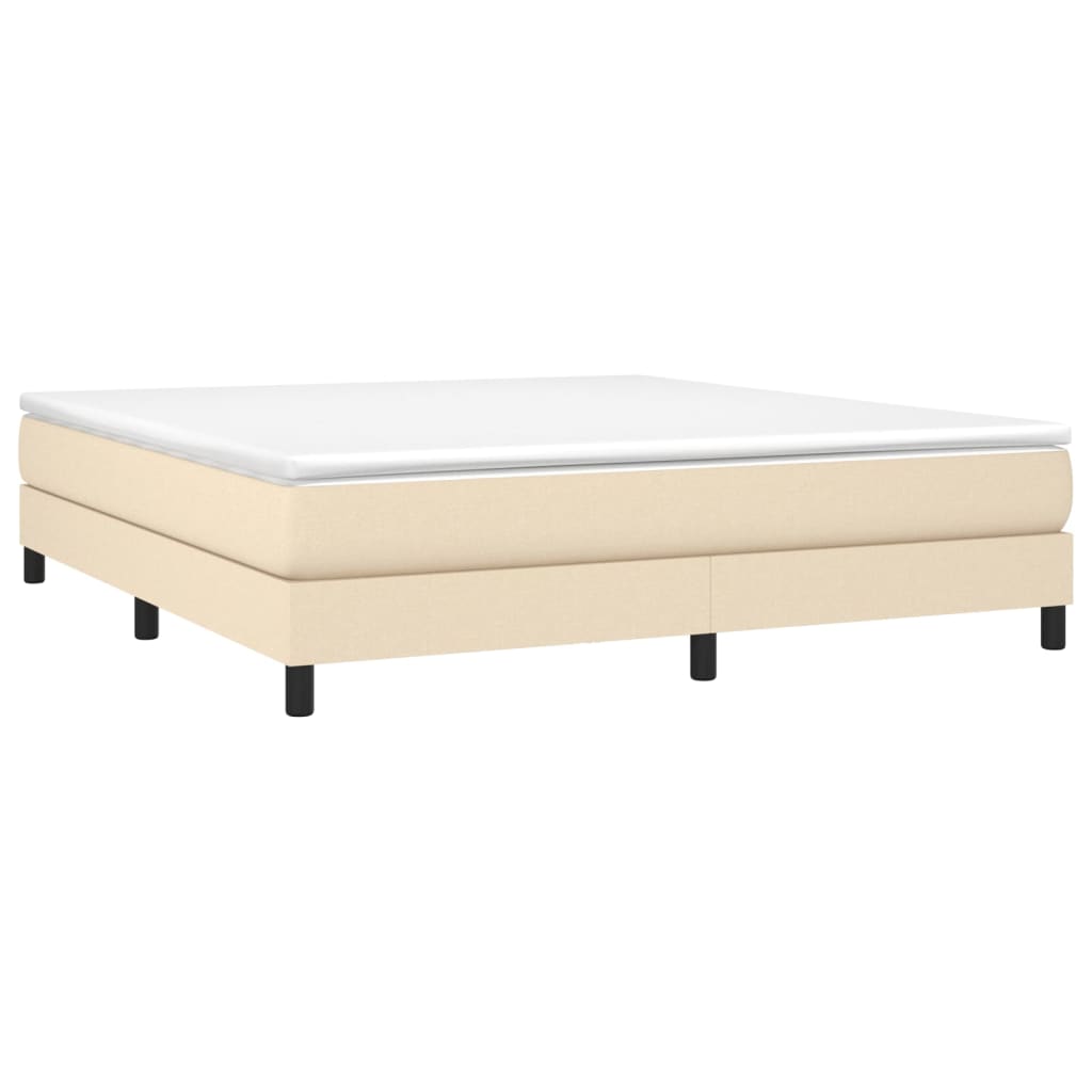 Estrutura de cama com molas 160x200 cm tecido cor creme