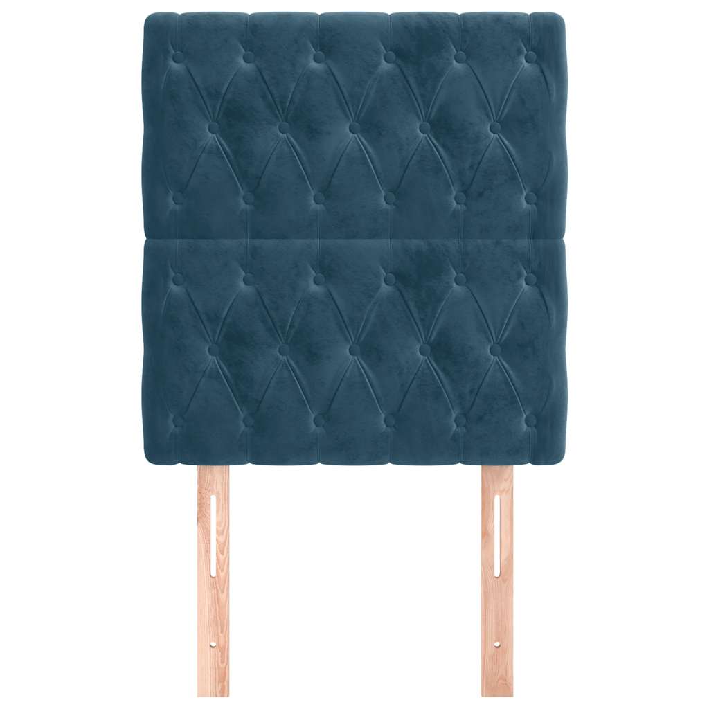 Cabeceira azul escuro 80x7x118/128 cm veludo