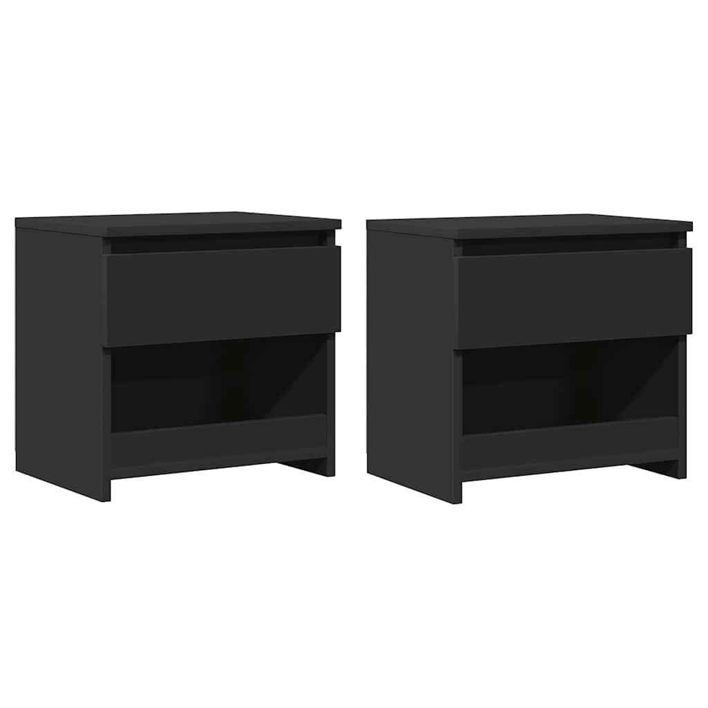 Mesas de cabeceira 2 pcs 40x30x39 cm contraplacado preto