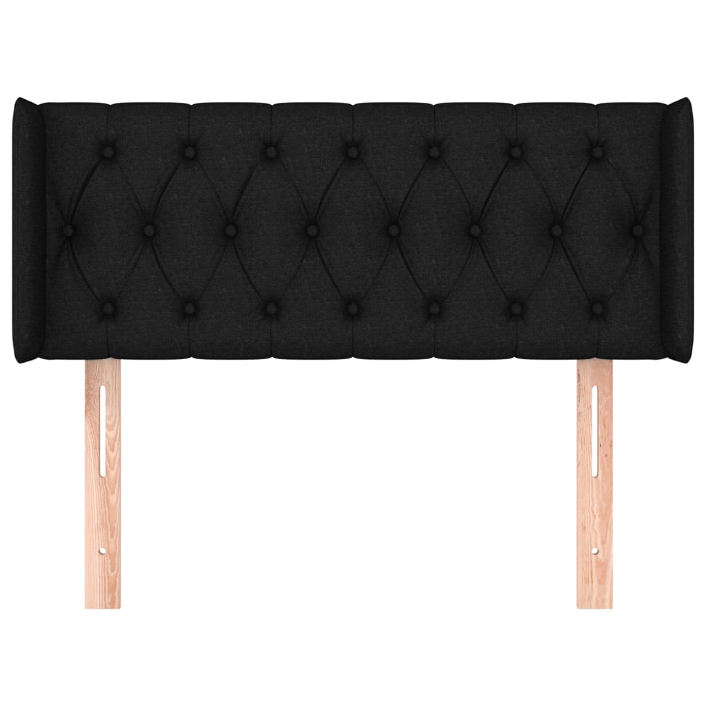 Cabeceira de cama c/ abas tecido 103x16x78/88 cm preto