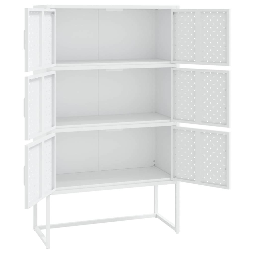Aparador alto 80x35x135 cm aço branco