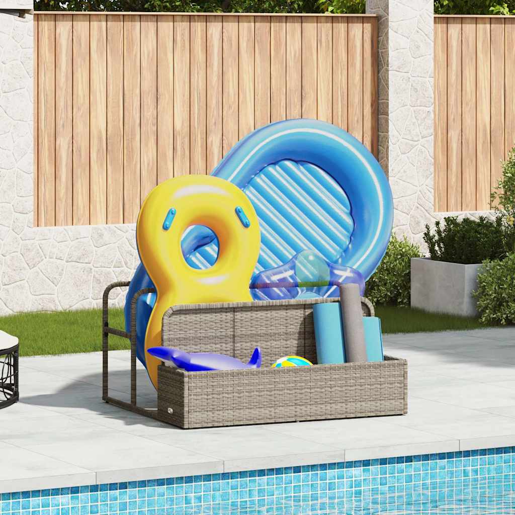 Armazenamento de bóias junto à piscina 110x100x57 cm vime PE