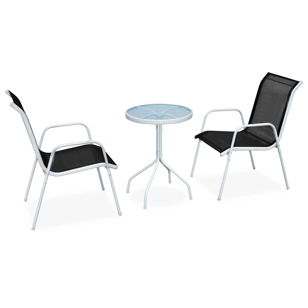 Conjunto bistrô aço + textilene 50x71 cm preto